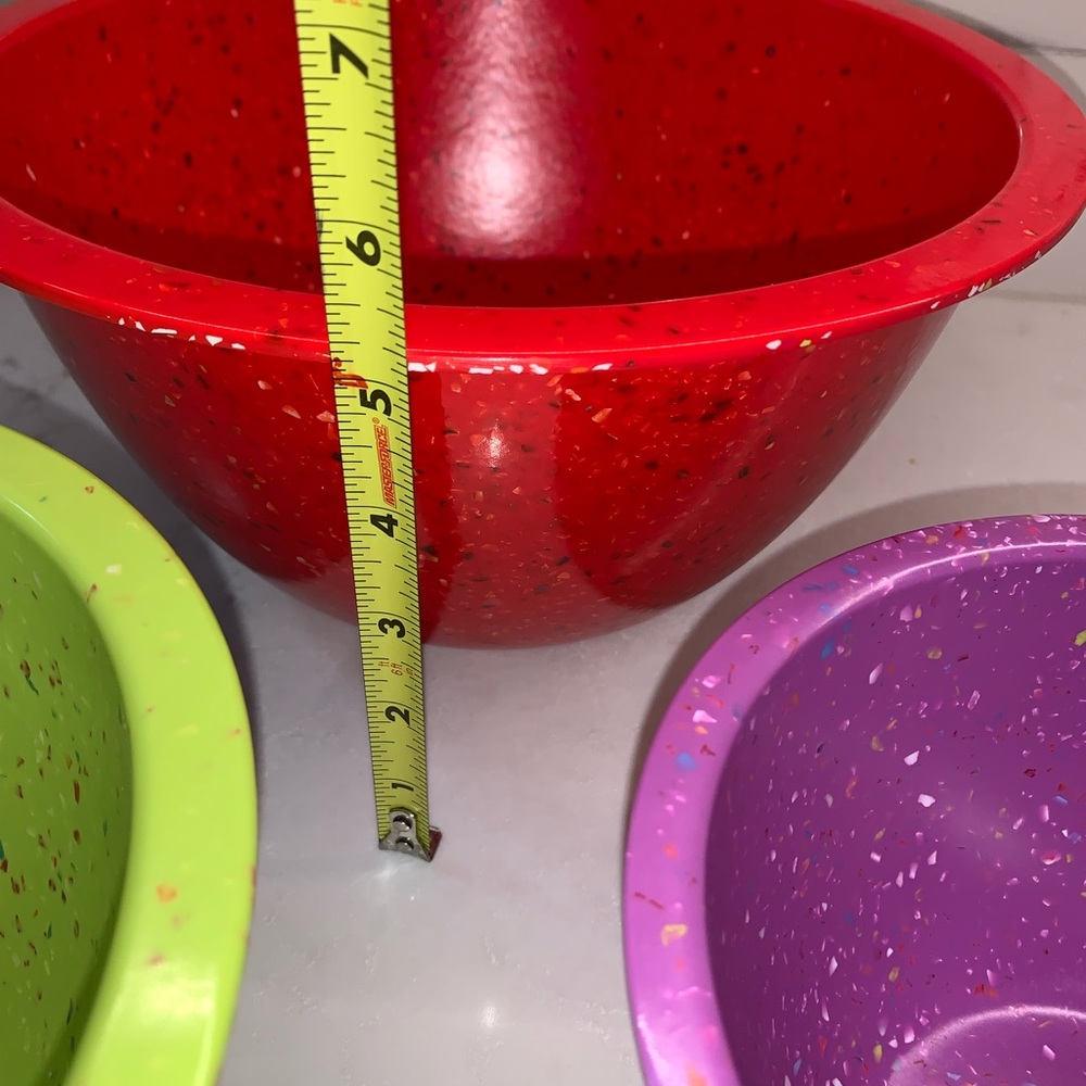 ZAK! Colorful 4 Confetti Melamine Nesting Mixing Bowls - Picture 8 of 8